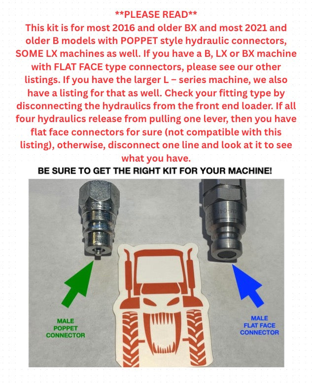 *KUBOTA B, LX, (2016 and Older BX) Pressure POPPET kit W/Gauge Hydraulic Shims + 25%!*
