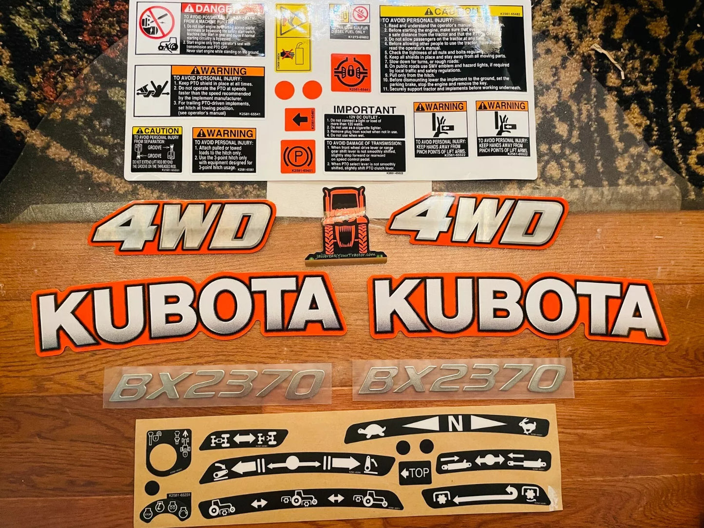 OEM Kubota BX 2370 Tractor BX Decal Kit Tractor Decals Sticker Full Set *Restore +Applicator Tool
