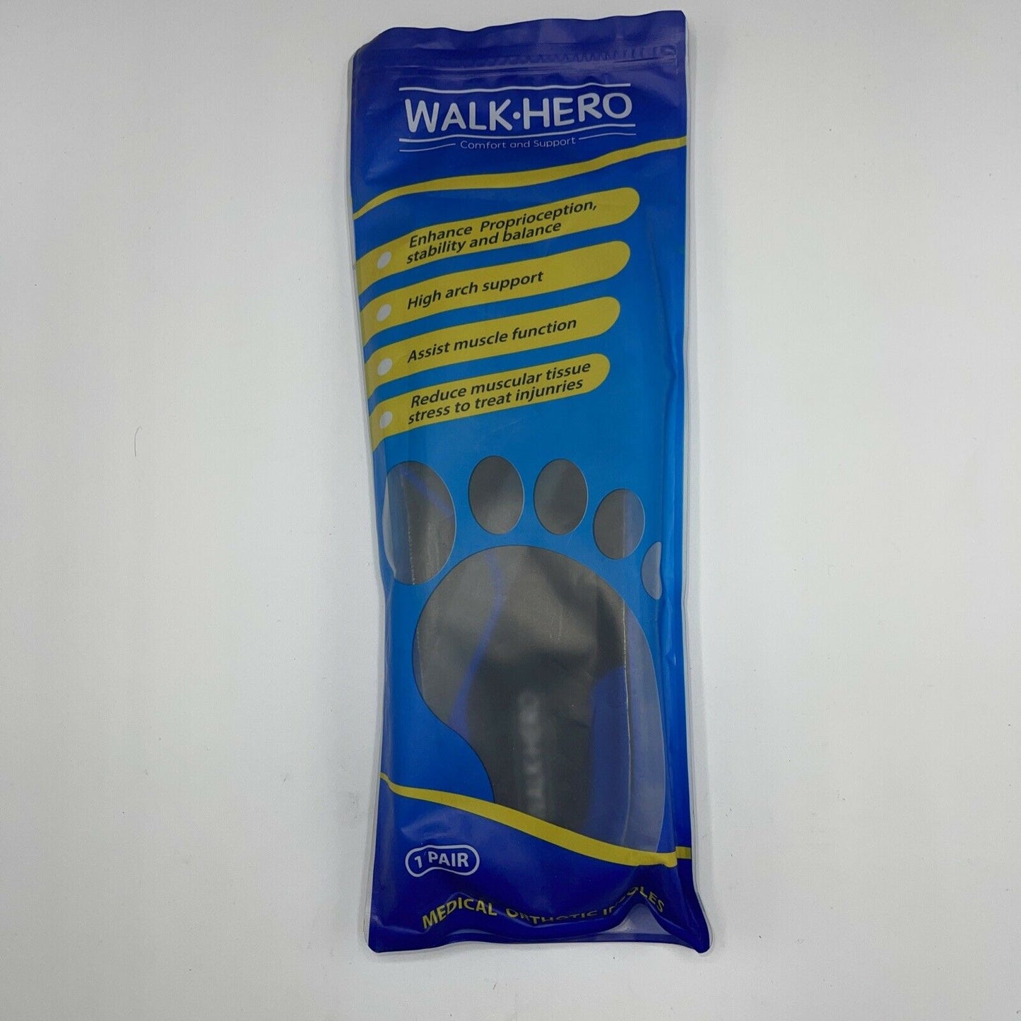 WALK HERO MEDICAL Plantar Fasciitis ORTHOTIC INSOLES Blue/Gray M 5-5.5 W 7-7.5