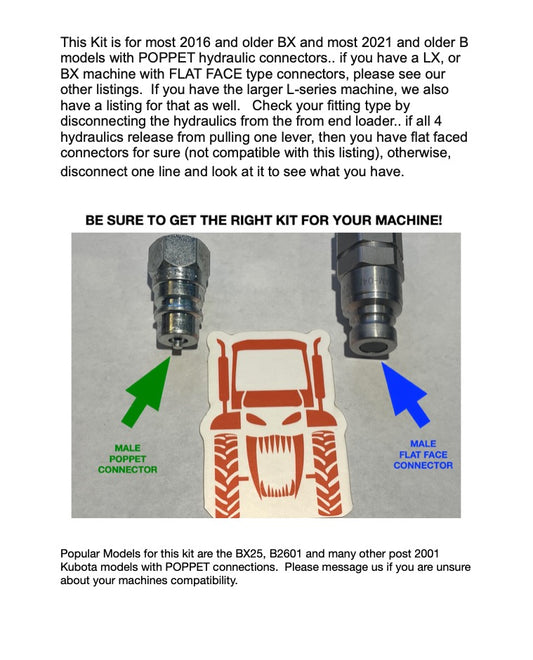 *KUBOTA B, LX, (2016 and Older BX) Pressure BOOST kit W/Gauge Hydraulic Shims + 25%!*