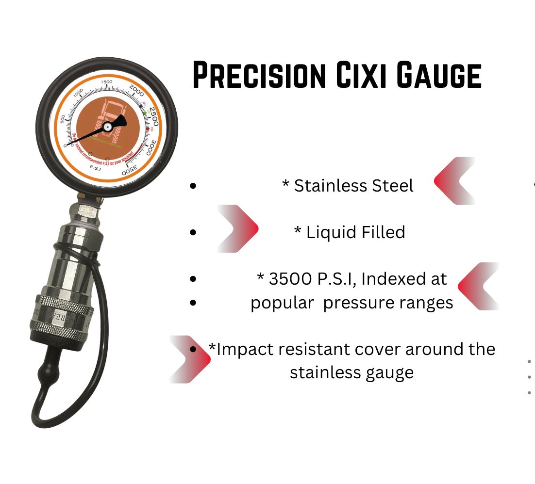 Deluxe KUBOTA L and MX Series 25% Pressure Increase kit W/ 3500 P.S.I Gauge 4 Hydraulic Shims