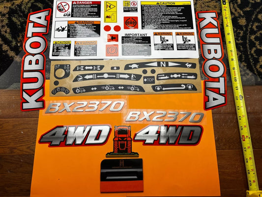 OEM Kubota BX 2370 Tractor BX Decal Kit Tractor Decals Sticker Full Set *Restore +Applicator Tool
